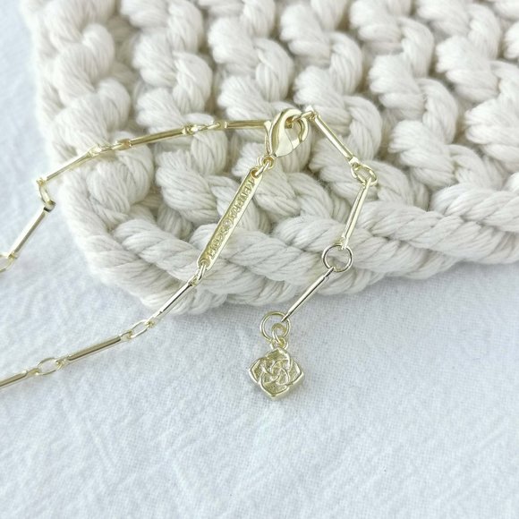 Authentic Kendra Scott Blair - Gold White Crystal Jewel Strand Necklace - Picture 2 of 3